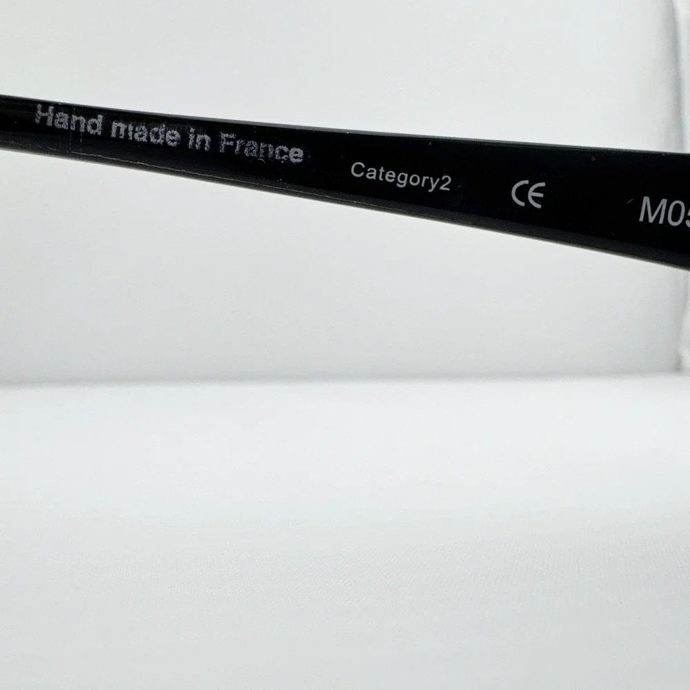 Alain Mikli Black Studded Slim‎ Oval Sunglasses Y2K Designer Eyewear